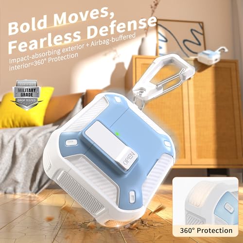 Image of RFUNGUANGO for AirPods 5 /4 Case (2026 /2024) with Lock, Blue