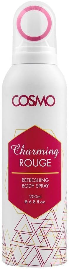 COSMO Refreshing Body Spray, 200ml | All day freshness with soft, sweet fragrance, ideal for summers and daily use. unisex (charming rouge)