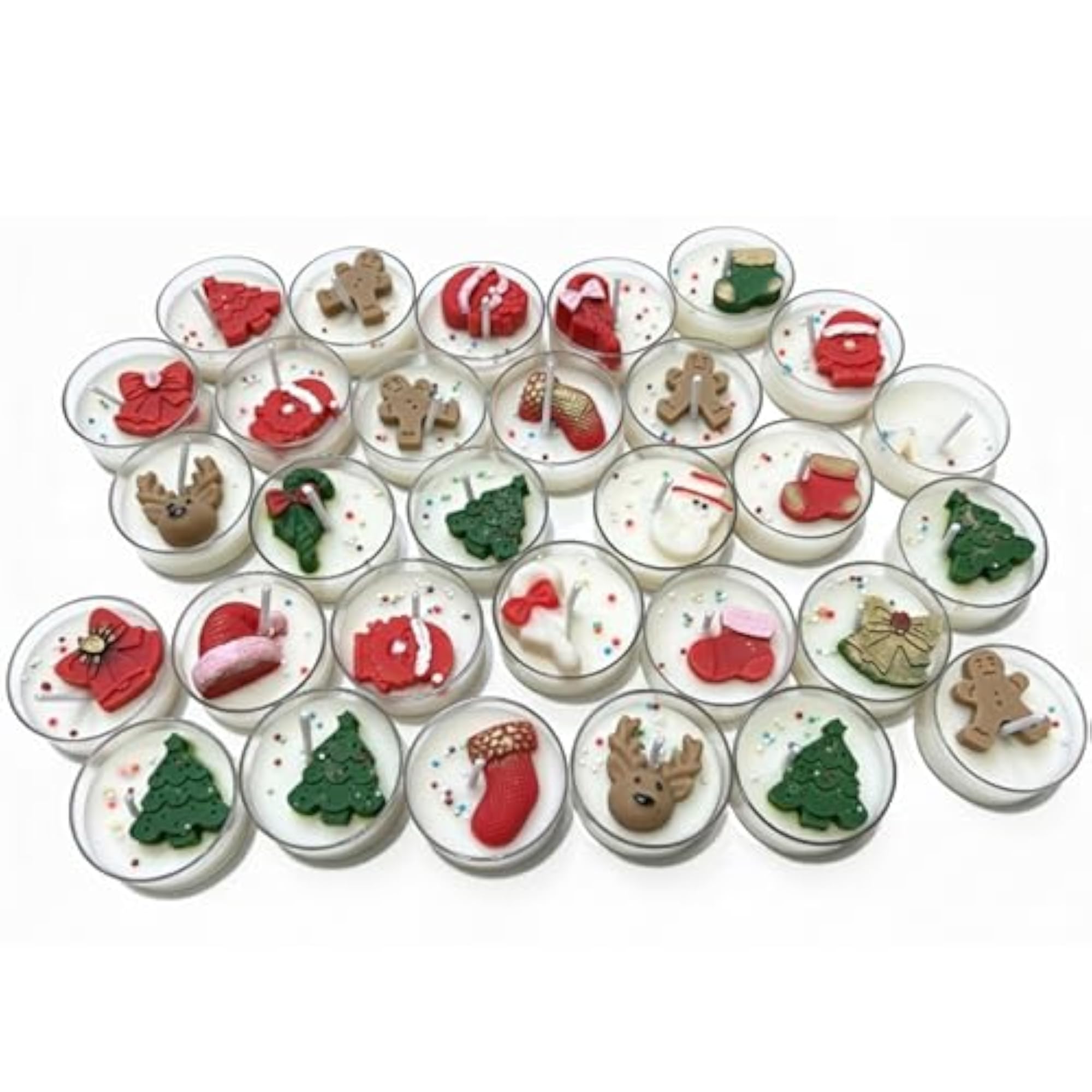 Christmas Tealight Candle Set, Decorative Soy Wax