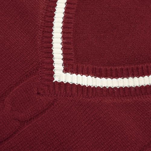 Image of Sweater Vest Women,Sleeveless V Neck Argyle Plaid Long Preppy Loose Knitted Casual School Sweaters Tank Top