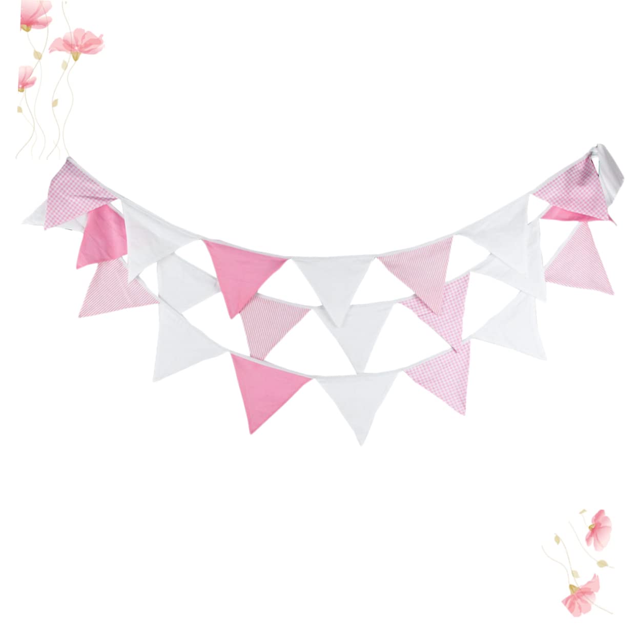 Happyyami 3 Piezas Del Banderín De La Boda Empavesado Del Banderín Del Triángulo Banderín De Cumpleaños Pancarta Rosa Blanca Del Empavesado Pancartas Cuarto De Los Niños
