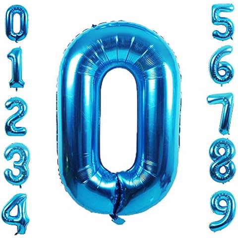 PartyMart Blue Foil Balloons Number 0, 40 inch Cover