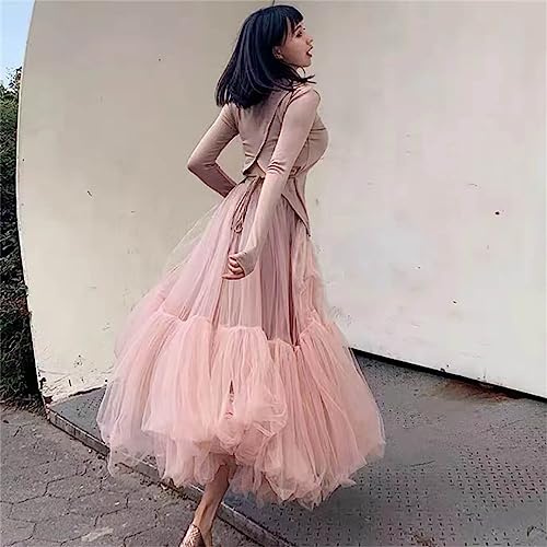 Long Tulle Skirts for Women Black Gothic Pleated Skirt4