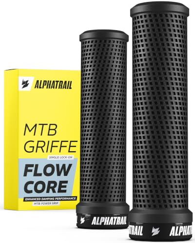 Alphatrail FlowCore MTB Griffe für Fahrrad & E-Bike direkter Trail-Grip Lock-On Lenkergriffe 22 2 mm 1 Paar 120 g Fahrradgriffe für Enduro & Trail