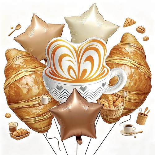 Ballons de fête crêpes et brunch au design doux vibes de boulangerie