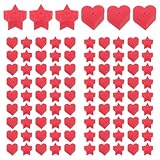 OHPHCALL Tapones de Seguridad para Pendientes de Silicona en Forma de Corazón y Estrella Roja, 100 Piezas (50 por Diseño), Cierres Flexibles y Cómodos para Fabricación y Repuesto de Joyas