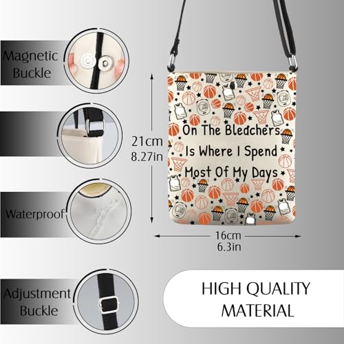 Basketball Mom Gift On The Bleachers Is Where I Spend Most Of My Days Crossbody Bag Basketball Game Day Gift2