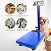 Goujxcy 300KG/661lbs Weight Electronic Platform Scale Digital Heavy Duty Shipping and Folding Postal Scale with 15.75 x 21.65 Durable Large Platform,Industrial Grade Bench Scale (Blue)