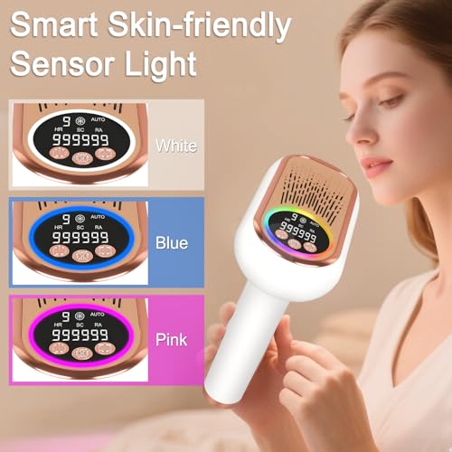 Depiladora IPL 3 en 1 con función de hielo – 999.999 pulsos de luz, 9 niveles de energía, depilación indolora para mujer y hombre, cara, axilas, piernas, cuerpo completo - imagen 5