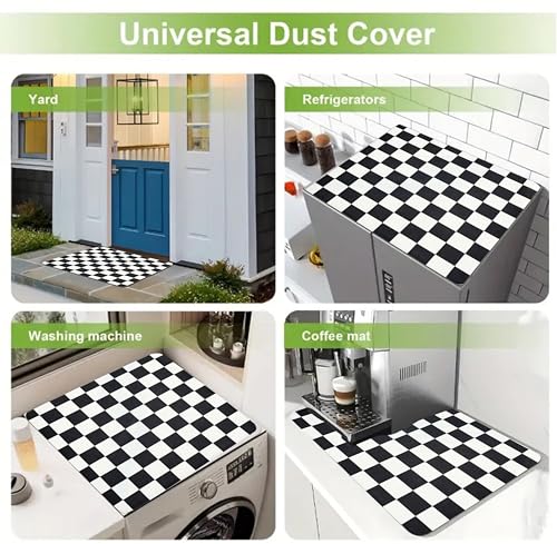 Image of Homecloud Non-Slip Washing Machine Mat - Durable Waterproof Protective Cover for Washer & Dryer, Dust-Resistant Mat Ideal for Laundry Room & Kitchen Appliances (Dark Black)