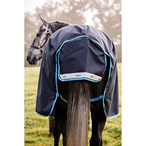 Image of Horseware Amigo Bravo 12 Original Turnout 100g - Navy /Turquoise & Aqua & Blue, 81