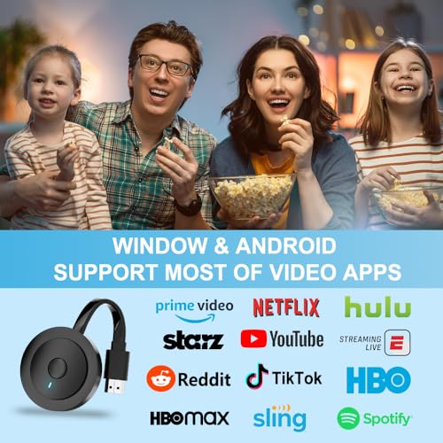 Image of 4K Wireless HDMI Display Adapter, Screen Mirroring Receiver for i-Phone, i-Pad, Android, Tablet, Laptop, Windows to HDTV /Monitor /Projector, HD Casting Video /Audio, Support AirPlay, Miracast, DLNA