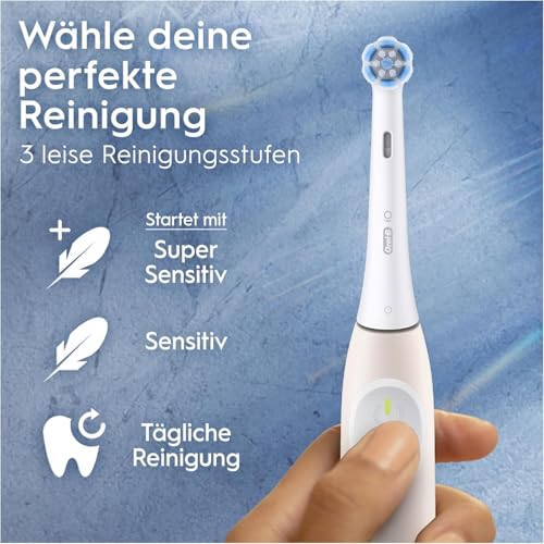 Oral-B iO Series 2 Elektrische Zahnbürste Rosa PLUS Original Oral-B iO Sanfte Reinigung Aufsteckbürste Weiß 3x – Bild 4