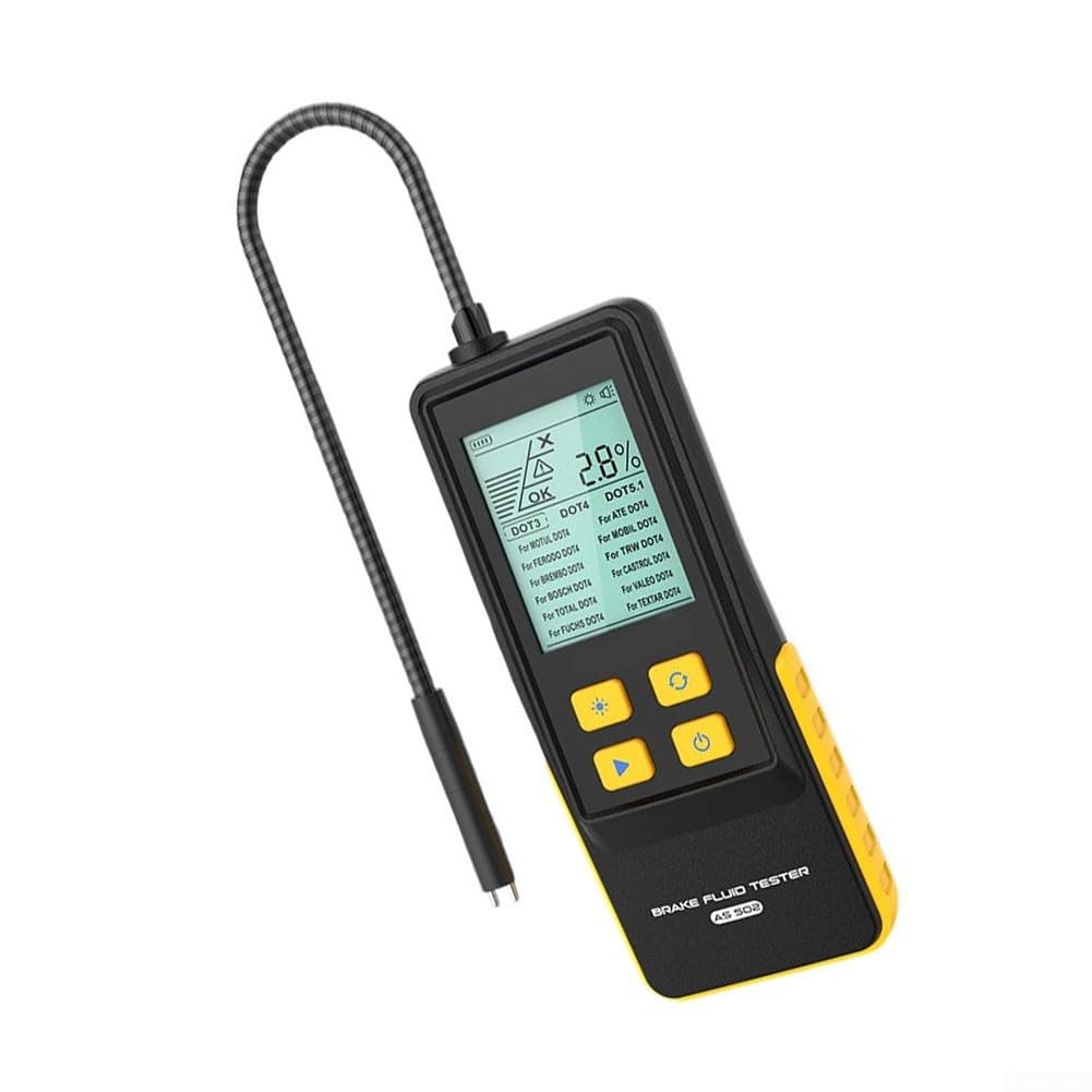 AS502 Tester digitale del liquido dei freni con display da 2,8 pollici, analisi dell'umidità per DOT3 DOT4 DOT5.1, misuratore del contenuto di acqua, strumento diagnostico auto