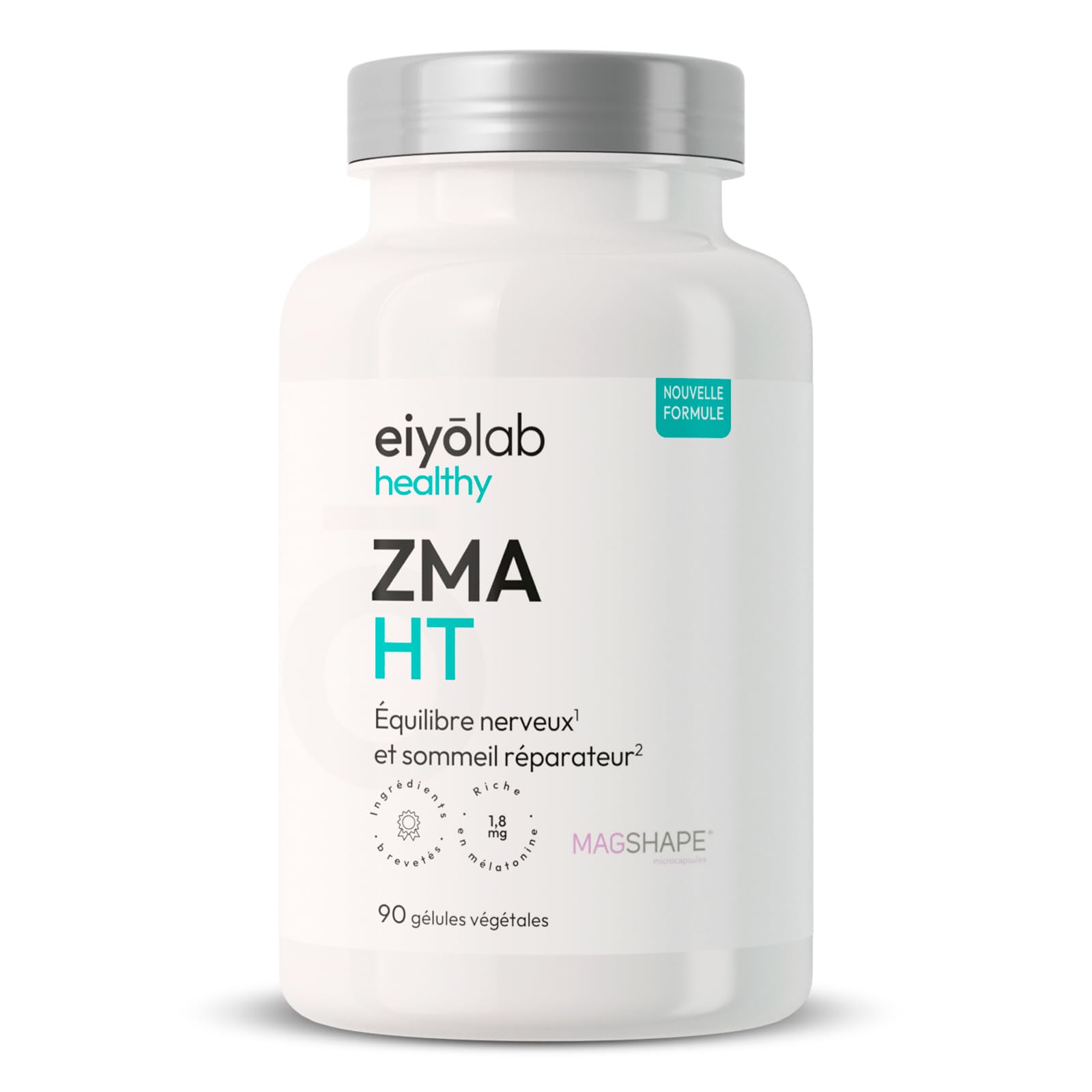 ZMA HT | Zinc Bisglycinate + Magnésium + Mélatonine | Dosage Optimal | Facilite l’endormissement et la Récupération Musculaire | 90 Gélules | Fabriqué en France | Eiyolab