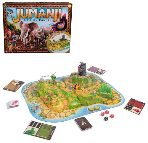Jumanji L'ile Du Danger - Jumanji en 3D - Jeu de Société Famille - Jeu De Plateau Avec Nombreux Défis - Ambiance du Film - Version Française - Jouet Enfant...