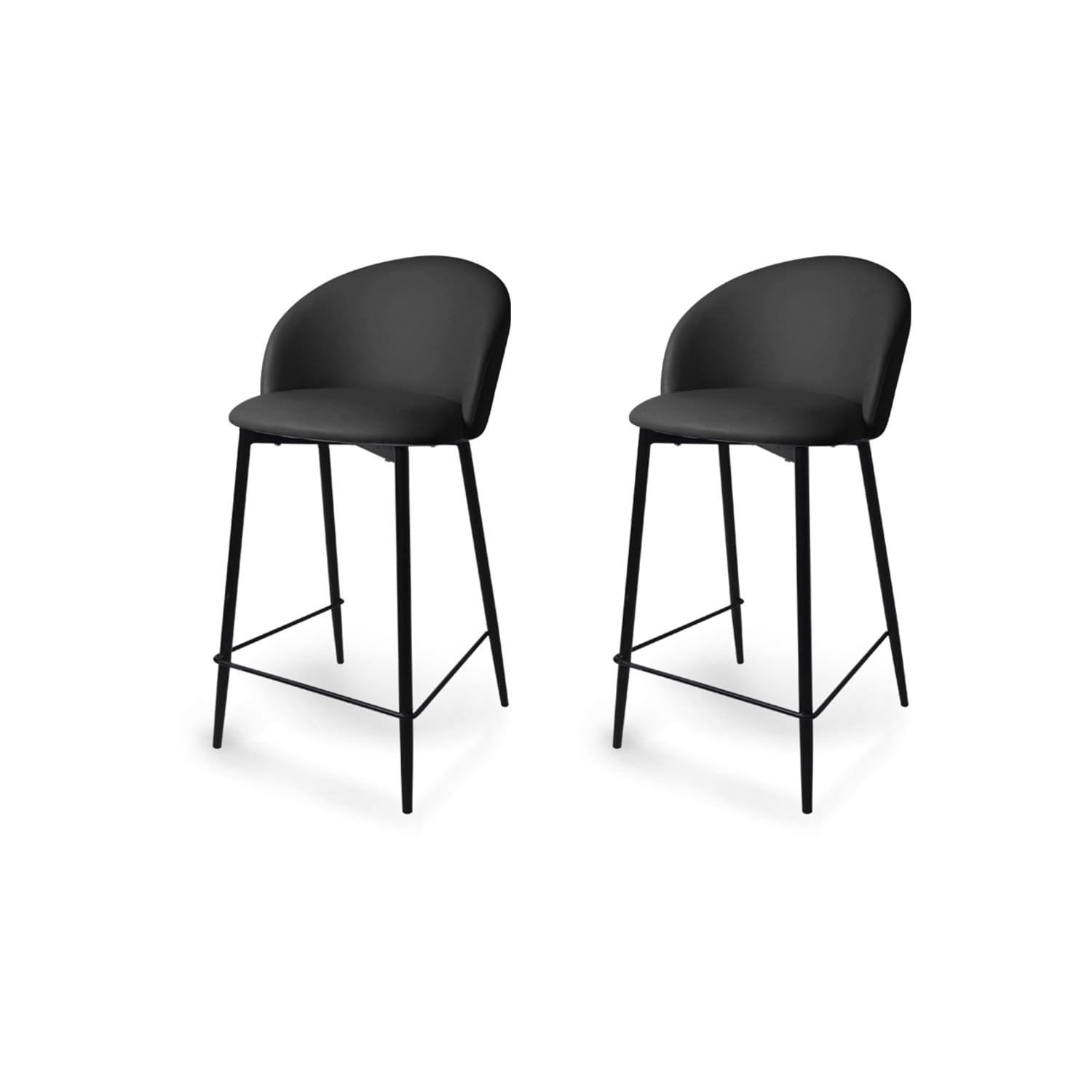Set 2 Sillas Bancos Fijos Altos Para Barra O Bar De Cocina Desayunador