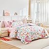 Girls Bed in a Bag Twin Size White Unicorn Comforter Set with Rainbow Flower - Soft 6 Pcs Pink Bedding Set (1 Comforter, 2 Pillow Shams, 1 Flat Sheet, 1 Fitted Sheet, 1 Pillowcases) #2