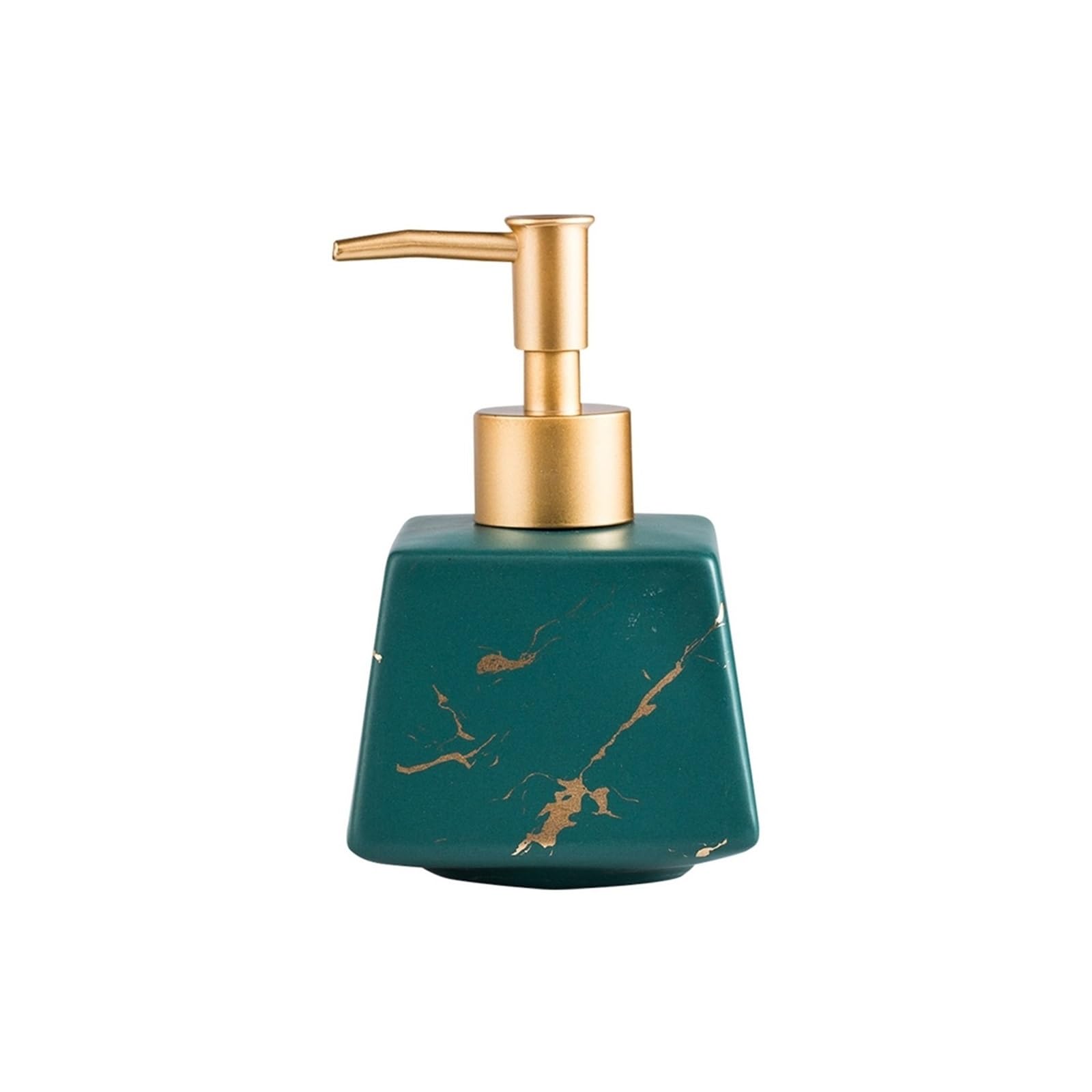 Soap Dispenser Ceramic Refillable Lotion Dispenser Liquid Container For Bathroom Kitchen Soap Bottle(Green)