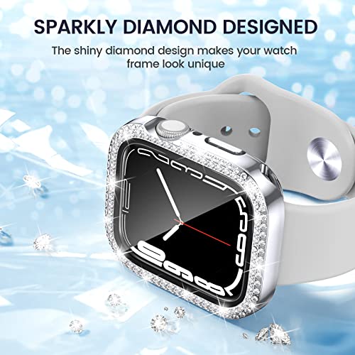 [2 In 1] Goton For Waterproof Apple Watch Case 41Mm Series 8/7 Screen Protector, Diamond Apple Watch Cover With Tempered Glass Screen Protector, Front & Back Bumper For Iwatch 8 & 7 41Mm Accessories #TOP1