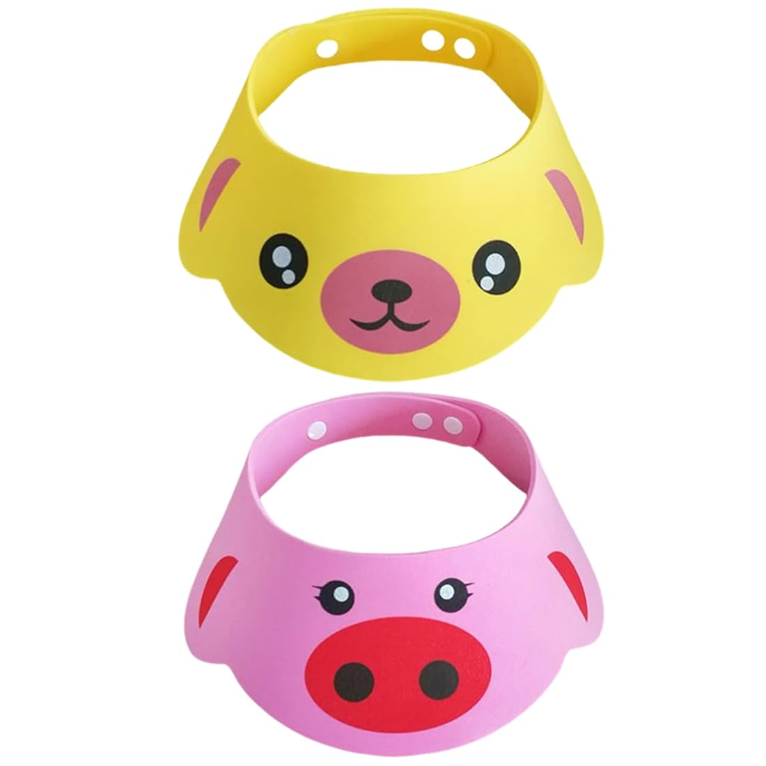 Cuffie da doccia per bambini in confezione da 2, casco di sicurezza regolabile, morbido silicone, impedisce all'acqua di penetrare negli occhi e nel viso