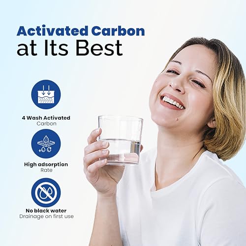 Image of Bio+ Granular Activated Carbon Filter 11 inch - 1100 Iodine Value - 4 Wash Activated Carbon - Superior Filtration for Purified Water - Remove Odors, Chemicals, and Impurities