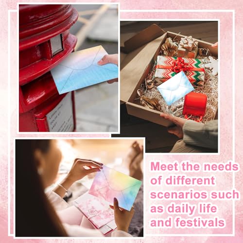 LPAMABA 160 Stück A5 Aquarell Briefpapier mit Umschlag Briefbogen mit Briefumschläge Briefbogen bunt Schreibpapier mit 60 Sticker für Hochzeitseinladungen Mädchen