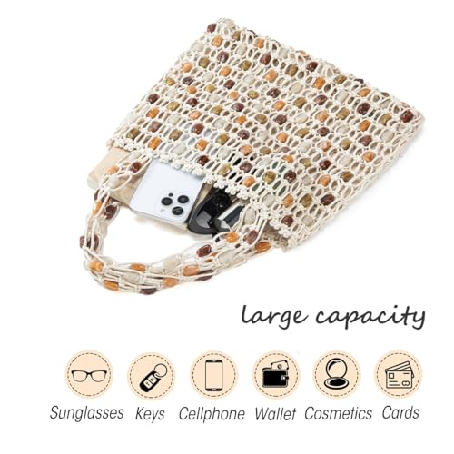 Bolso tejido de hombro para mujer estilo boho miniatura 2