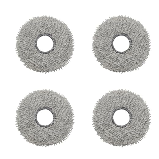 4-Pack Mop Pads Replacement Part, Compatible with Roborock Qrevo Master Robot Vacuum, 4 Mop Pads， 1 Cleaning Brush Accessories Kit
