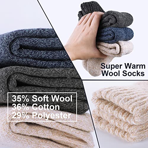Wool Socks - Thick, Warm, Boot, Hiking, Calf Socks for Women and Men4