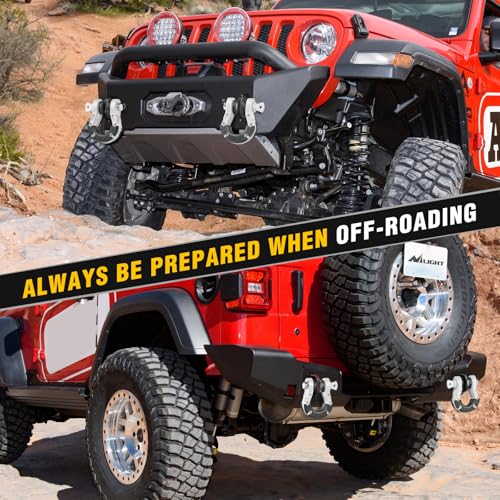 Image of Nilight Heavy Duty Mega D-Ring Shackles(2 Pack) w / 7 /8″ Screw Pin & isolators, 68,000 lb Break Strength(17,000 lb WLL), Forged Steel Off-Road Recovery Shackles for Tow Strap & Winch Gear, White