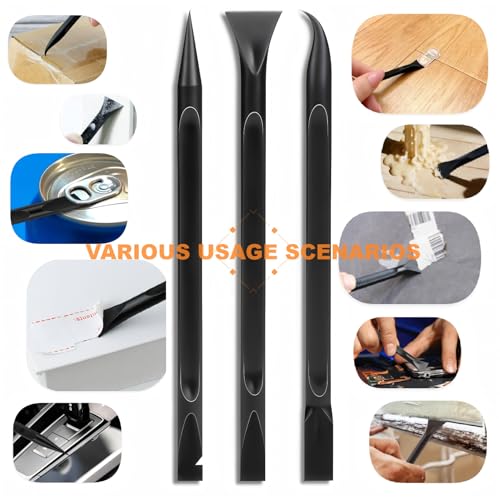 Image of DEKEones Razor Blade Scraper Tool Set, 9 Pack Razor Scraper with 30 Plastic & 30 Metal Blades, Non Scratch Plastic Scrapers Tool for Stickers Label Grout Removal