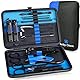 Maniküre Set Professionelles Nagelknipser Kit Pediküre Kit -18 stücke Edelstahl Nagelpflege Werkzeuge für die Reise (Blau Schwarz)