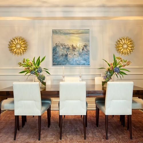 TOCHIC Modern Wall Sconces Set of Two, Farmhouse Gold Leaf Wall Lamp Decor by TOCHIC - Used condition - Image 9