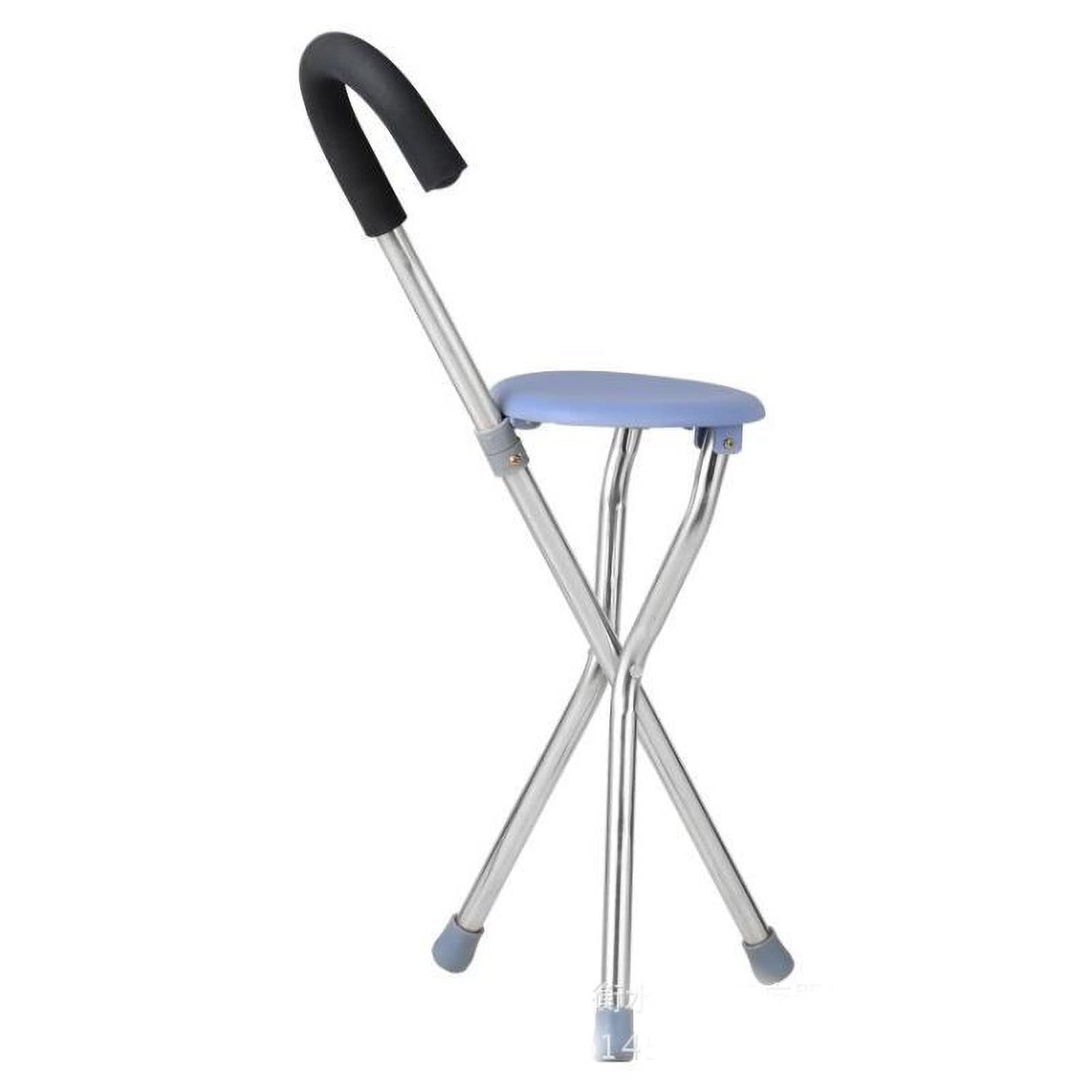 Bastones para Mayores, Baston Silla Plegable con Agarre Cómod, Acero Inoxidable Engrosados 3 Patas, Conteras Antideslizantes, Azul