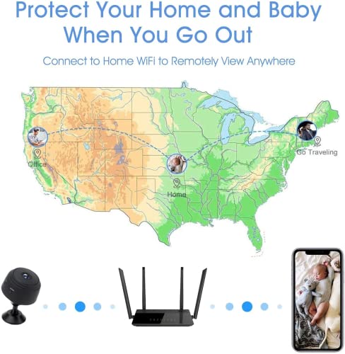 Image of Small Camera Spy Camera WiFi Home Security Camera Mini Hidden Camera Video Recorder Night Vision Live Feed Playback Phone App Control Nanny Cam Pet Camera