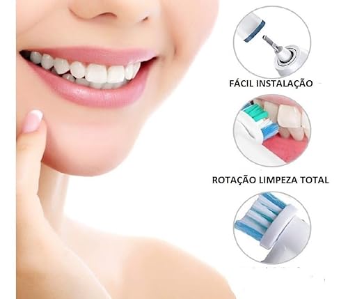 Kit de Refil de 4 Peças de Cabeça de Escova de Dentes Elétrica, compatível com escova de dentes elét
