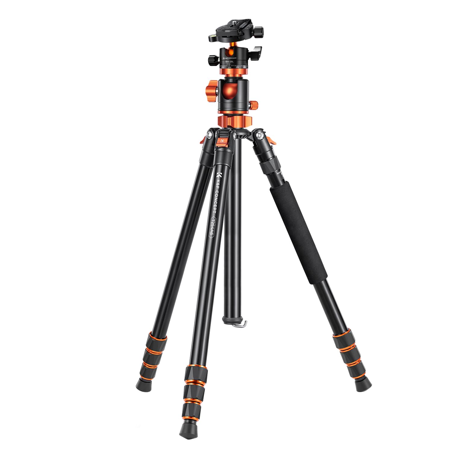 76 inch Twist lock Camera Tripod,Professional Center Axis Horizontal Tripods with Detachable Monopod,360 Degree Ball Head,Quick Release Plate Compatible with DSLR Cameras T254A6+BH-28L