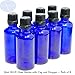 Produktbild 8er-PACKUNG - 50ml BLAUGLAS-Flaschen mit Schwarzen Sicherheitsverschlusskappen & Dosier-Tropfern. Ätherisches Öl/Verwendung in Aromatherapie