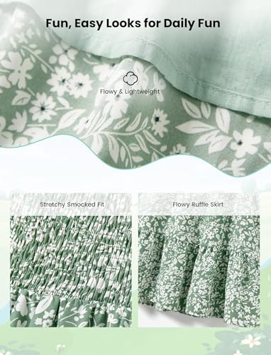 Image of PATPAT Family Matching Outfits Mommy and Me Dresses Floral Dress & T-Shirts | Mommy and Me Easter Dresses, Puff Sleeve Floral Sundress, Cotton Blend T-shirts, Couples Party Wedding Vacation Outfits