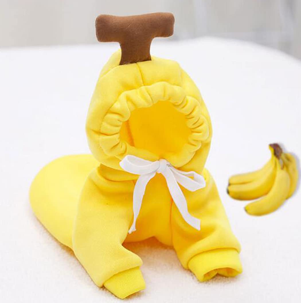 XIAOYU Chiot Chien à Capuche Chats Hoodies vêtements pour Animaux de Compagnie élégant Fruits Chandail pour Chien Chat Petits Animaux Moyens, Banane, S