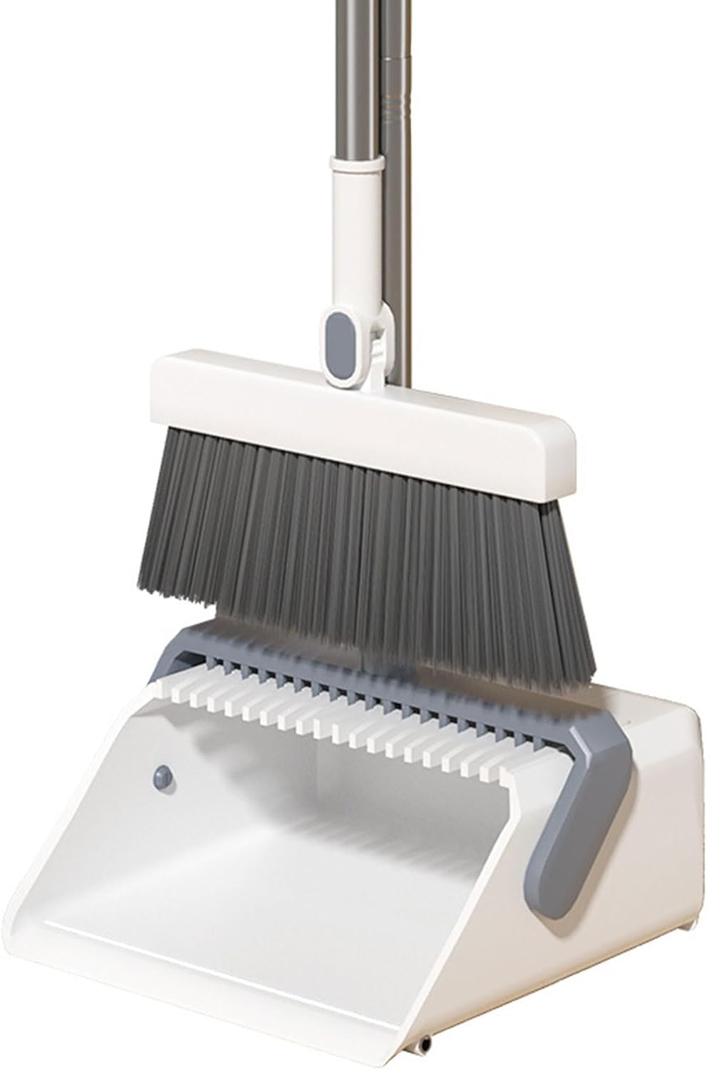Broom and Dustpan Combo Set for Home, 180 Degree Rotating Broom Head and Dustpan with Dust pan Comb Teeth to Clean Hair for Room Kitchen Office Lobby