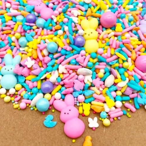 Pastel Peeps Sprinkle Mix by Simply Sucré | Easter Bunny | Easter Sprinkles | Edible Sprinkles | 4 oz. 8oz. 16 oz. 24 oz. | Bulk Sprinkles | Pastel Sprinkles (4 oz jar)