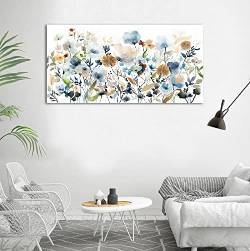 Veaee Flowers Canvas Wall Art Wildflowers Canvas Pictures Rustic Botanical Artwork Abstract Watercolor Landscape Painting Artwork For Home Living Room Bedroom Kitchen Office Wall Decor 20"X40" #TOP5