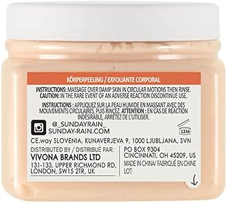 Sunday Rain Day Bliss Brightening Natural Gentle Body Scrub for Extra Smooth & Soft Skin, with Mandarin & Green Tea Extract, 250ml
