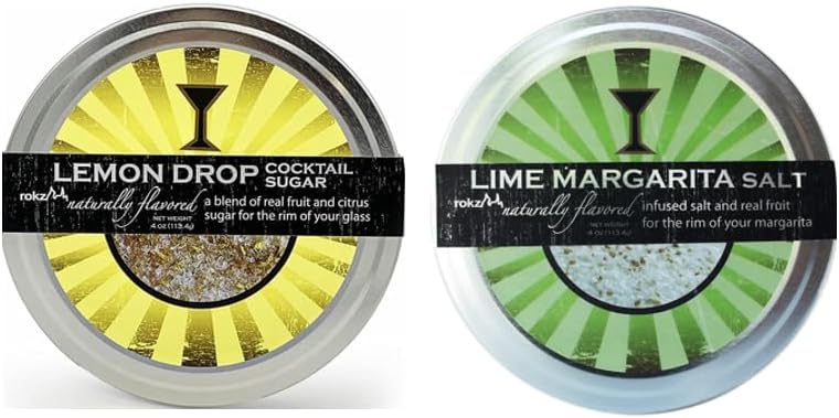 Rokz Lemon Drop & Lime Cocktail Sugar and Salt Rimmerz, 4oz (Pack of 2)