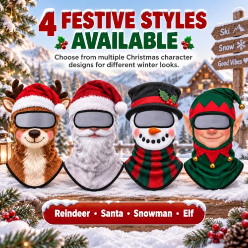 2026 Christmas Ski Balaclava Mask, 3D Animal Face Cover for Skiing，#A - image 5