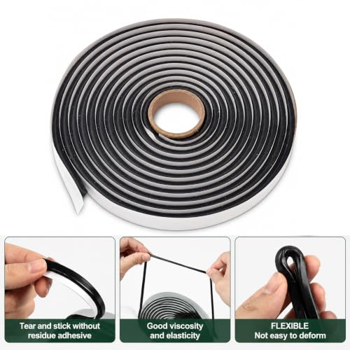 Image of Poweka ﻿15Ft Headlight Sealant, 3 /8 inch Butyl Sealing Rope,Rubber Butyl Sealant Tape for Car Headlamps Window Door Windshield (2 Pc)