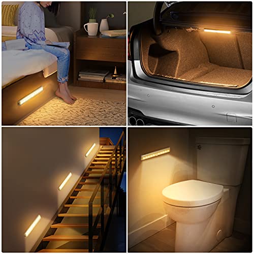 Urpower Motion Sensor Light Indoor, 10 Led Motion Sensor Closet Lights Battery Operated Magnetic Under Cabinet Lights Strip Wireless Stick Up Night Lights Bar For Hallway Stair (3 Pack, Warm White) #TOP4