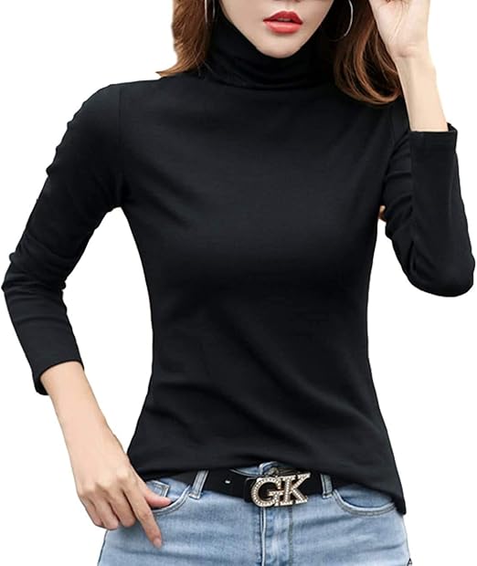 Amazon ハベリィ タートルネック Tシャツ カットソー ハイネック トップス 長袖 インナー レディース Tシャツ カットソー 通販